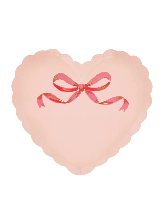 Meri Meri  Coquette Heart Plates - Pack of 8  | Best Price UAE